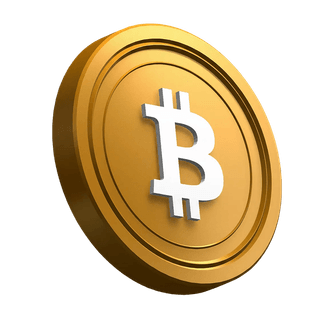 ヒーローセクションデザインの傾いたビットコイン(BTC)コイン