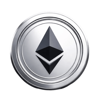 イーサリアム(ETH)コインをモチーフにしたフローティンググラフィック要素